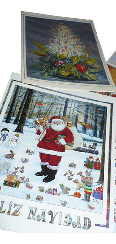 Tarjetas Vintage Retro Años 80  Navideñas X 8 Sin Escribir 0