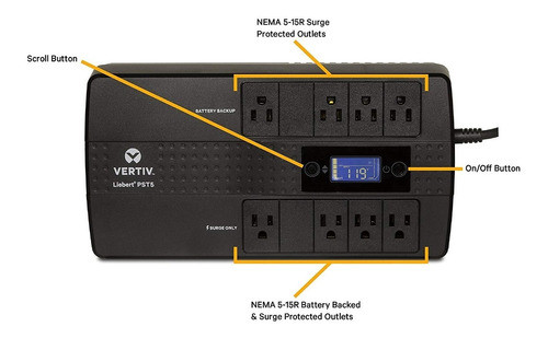Vertiv Liebert Pst5 850va 500w Battery Backup   Surge 1