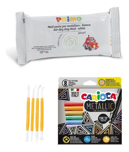 Kit Cerámica Sin Horno, Estecas, Pintura, Marcadores, Pincel 0