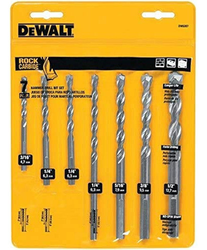 Dewalt Dw5207 Juego De 7 Brocas Para Mampostería De Percusió 0