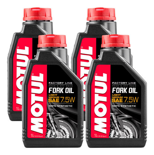 Kit 4l Motul Fork Oil Factory Line Light / Medium 7.5w 0