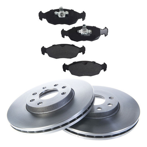 Kit X2 Disco Freno Delanteros Y Pastillas Chevrolet Celta 0