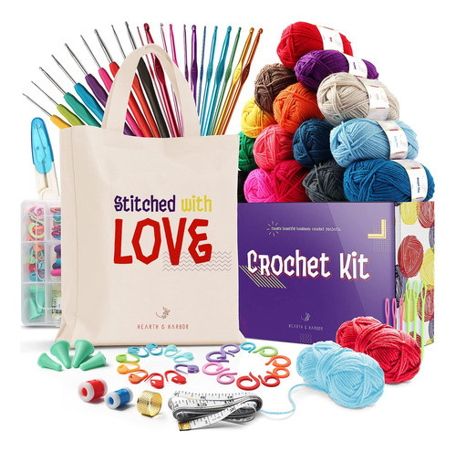Kit De Crochet Para Principiantes, Incluye 1500 Metros De Hi 0