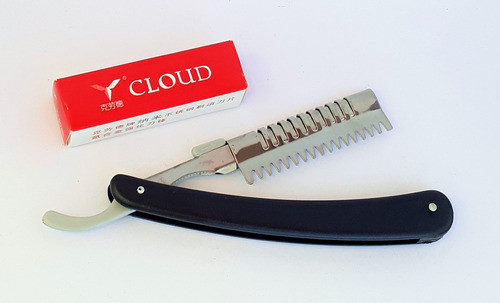 Navaja Símil Platinum Con 10 Repuestos Peluquería Afeitar 0