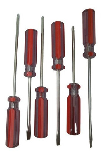 Set Kit Juego 6 Destornilladores Linea Cristal Calidad Prof 0