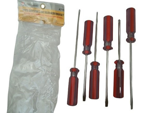 Set Kit Juego 6 Destornilladores Linea Cristal Calidad Prof 1
