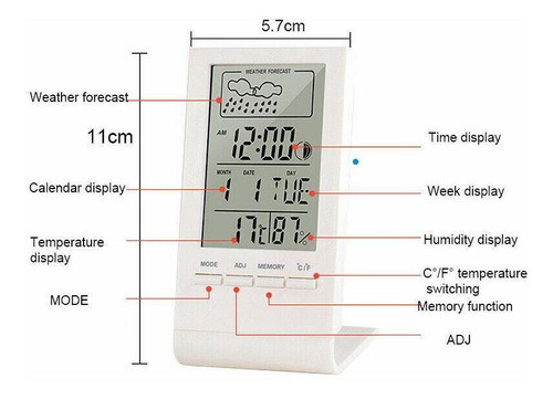 Termohigrómetro Digital Humedad Temperatura Memoria Alarma 1