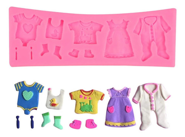 Molde Silicone Varal De Roupas Do Bebê Chá De Bebê 0