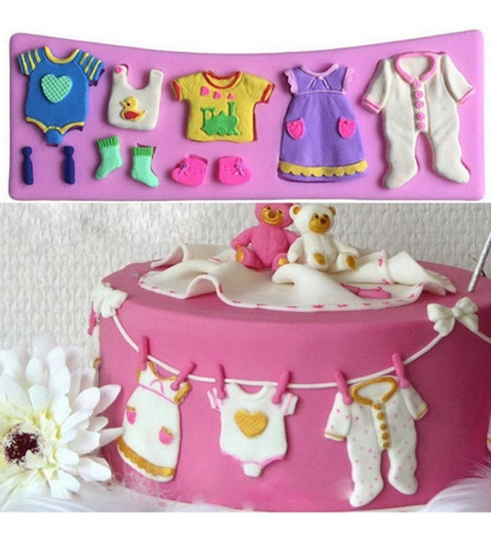Molde Silicone Varal De Roupas Do Bebê Chá De Bebê 1
