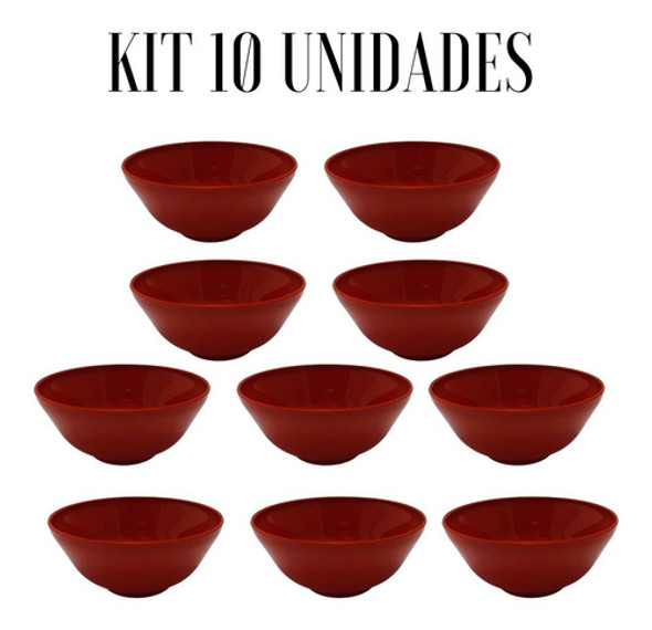 Kit 10 Tigelas Domburi Vermelho 300ml Pequena Udonbati Bowls 1 Kit 10 Tigelas Domburi Vermelho 300ml Pequena Udonbati Bowls 1