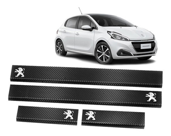 Cubre Zocalo Simil Carbono P/ Peugeot 208 Accesorio 0