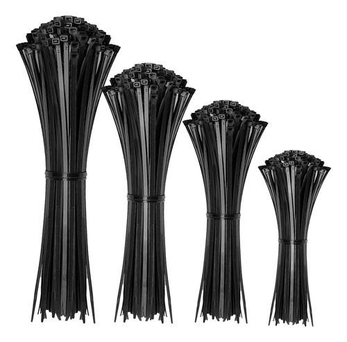 Kit De Sujetadores De Cable Nylon Negro, Tamaños 30+20+15+10 0