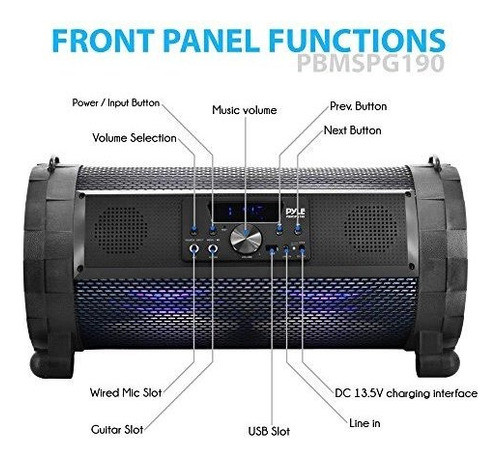 Altavoz Estereo Pyle Bluetooth Boombox Street Blaster - Port 1