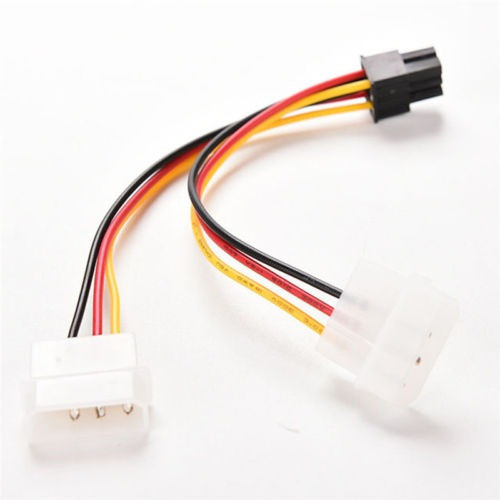 Doble (x 2) Molex (4 Pines) A Pci-e (6 Pin) Poder Convertido 0