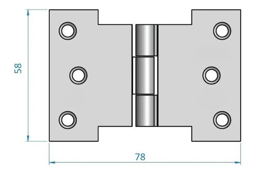 4 Dobradiça Palmela Preta P/ Janela Colonial 3'' Tipo H 1
