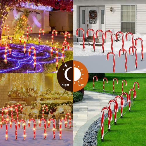 Juego De 10 Luces De Bastn De Caramelo De Navidad, Luces De 1