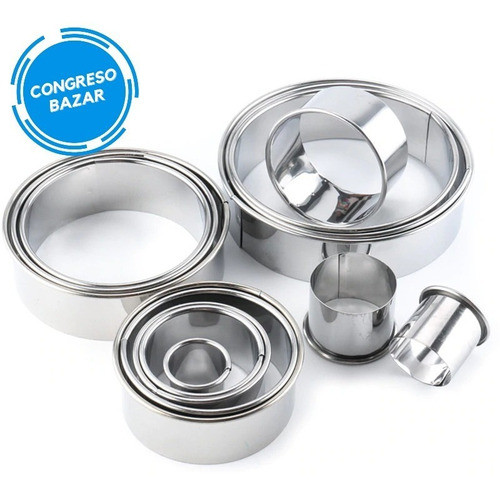 Set 14 De Cortantes De Acero Inoxidable Circulo Repostería 0