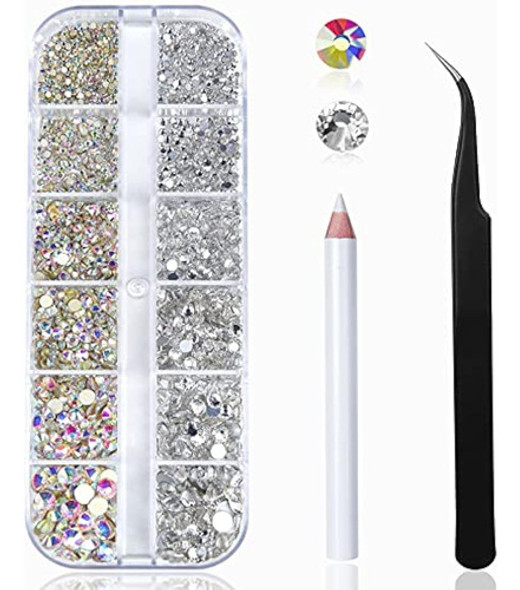 Kit De Pedrería Para Decoración De Uñas Huetfat 2400 Piezas 0
