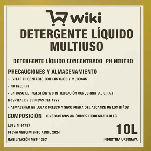 Detergente Jabón Líquido Multiuso 10lts 1