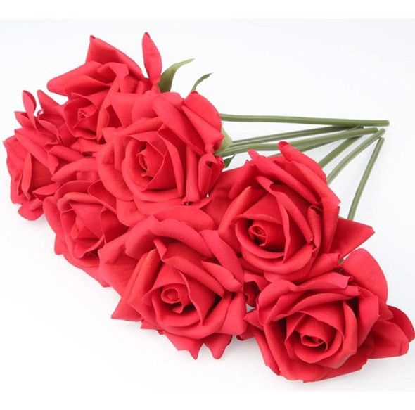 Eyamumo 7pcs Flores De Rosas Artificiales, Flor Artificial D 0