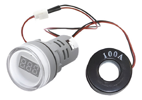 Mini Amperimetro Digital 22mm Blanco Tbcin Ad22ds-wa 0