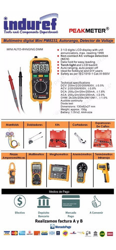 Multimetro Digital Pocket Pm8232, Autorango, Detector Volt 1