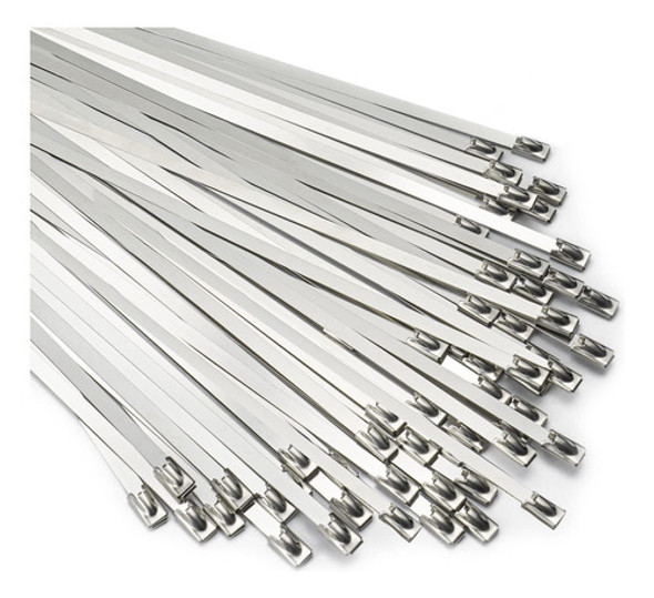 Bridas De Metal 100u 30cm Acero Inoxidable Cable De Bloqueo 0