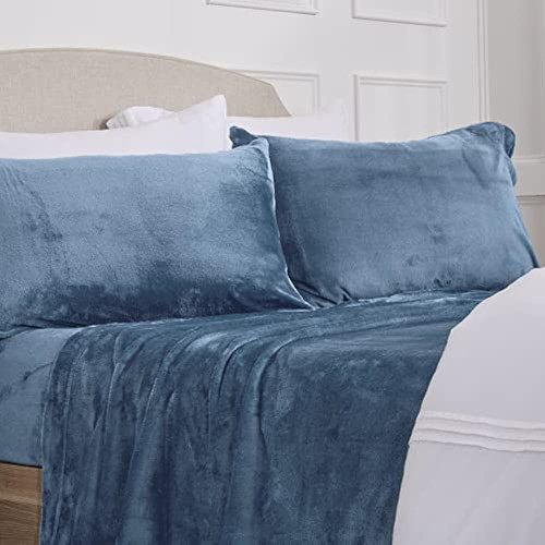 Juego De Sábanas Y Fundas De Almohada De Felpa De Terciopelo 0