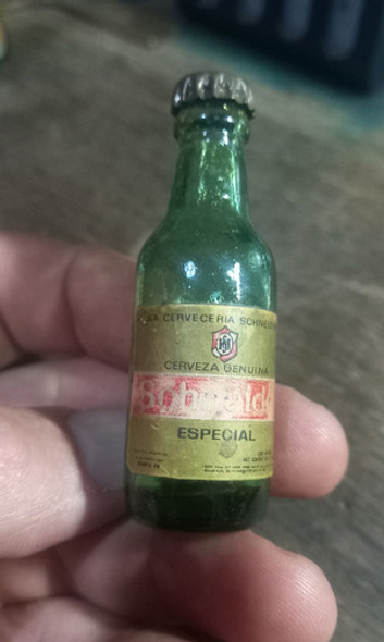 Botellita Antigua Miniatura Cerveza Schneider 28cm3 0