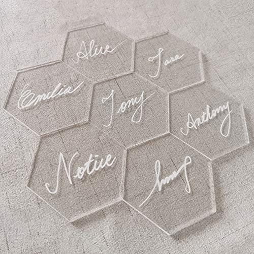 Jinmury 25 Piezas De Acrilico Transparente Hexagonal Tarjet 0