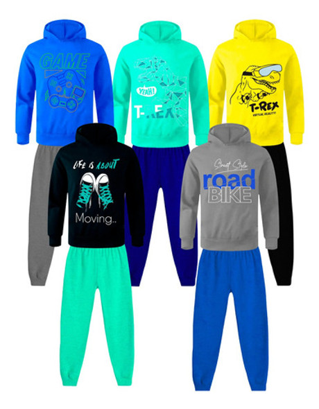 Kit 6 Peças De Moletom Infantil Masculino Inverno Menino 0