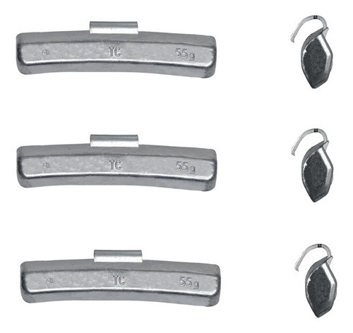 Contrapeso Plomo 55 Gramos Con Clip Universal - 50 Unidades 0