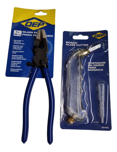 Combo Pinza De Abrir Pico Curvo +cortavidrio Pistola 0