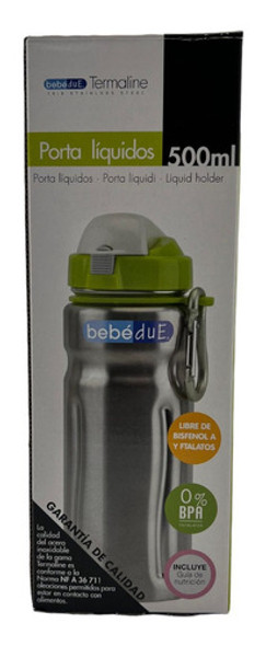 Botella Porta Líquidos Con Sorbito Acero Inox 500ml Bebé 0