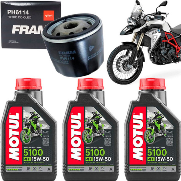 Kit 3 Oleo Motul 5100 15w50 Filtro Fram Ph6114 Bmw F800 Gs R 0 Kit 3 Oleo Motul 5100 15w50 Filtro Fram Ph6114 Bmw F800 Gs R 0