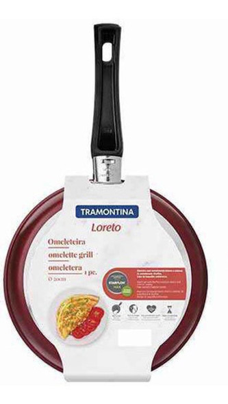 Sartén Doble Tortillero Omeletera Tramontina Loreto 20cm Roj 1