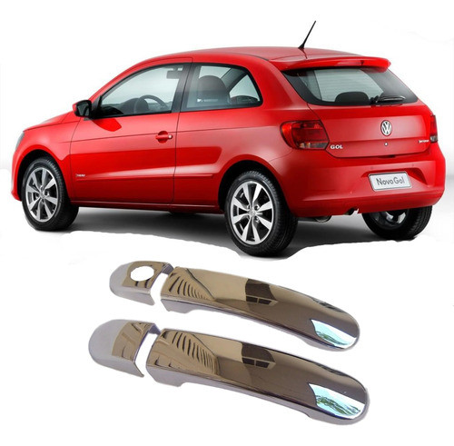 Kit 2 Cubre Manijas Cromada Vw Gol Trend Up Fox 2 Puertas 0
