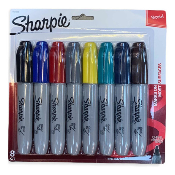 Marcadores Sharpie Por  8 Unidades Chisel Para Bisaleda 0
