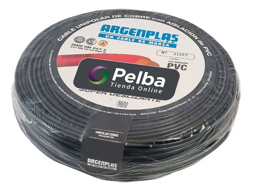 Rollo Cable Unipolar 1x4mm Negro X 100 Mts | Argenplas 0