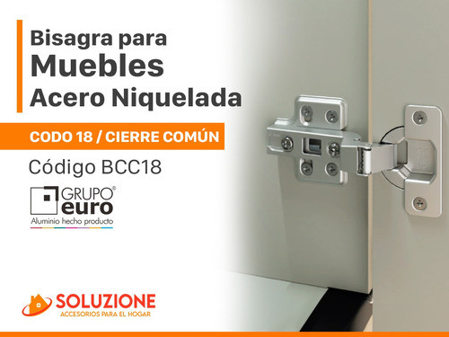 Bisagra 35mm Codo 18 Grupo Euro Cierre Común X 2 Unidades 1