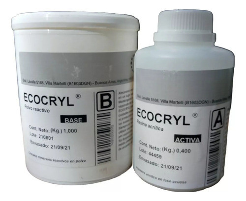 Resina Acrilica Ecocryl Simil Cerámica Base Agua X 1.4 Kg 1