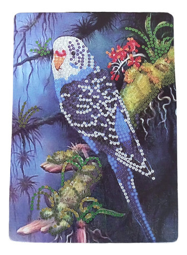 Pintura Por Diamantes Cuadro 15x21 Loro 0