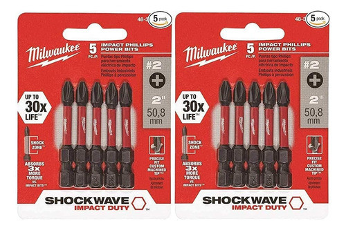Milwaukee 48-32-4602 Power Bit, 2 Unidades, Phillips Drive, 0