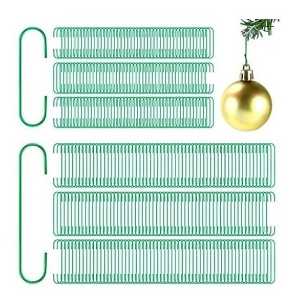 Ganchos Verdes P/ Adornos De  Arbol De Navidad X400 U 0