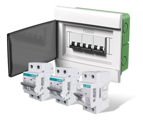 Kit 2 Termica Bipolar 10 A 32 Amp + Disyuntor + Caja 8 Bocas 0