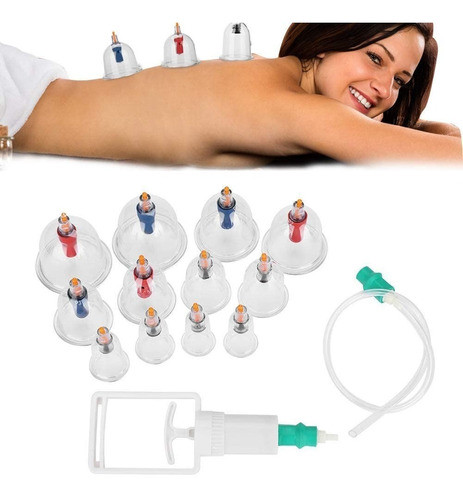 12 Ventosas Chinas Para Masaje,con Magnético+ Manguera 1