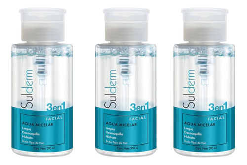 Sulderm Agua Micelar 3 En 1 Pack X3 1