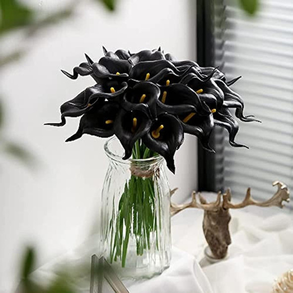 24 Piezas Flores Artificiales De Lirio De Cala Negro Flores 1