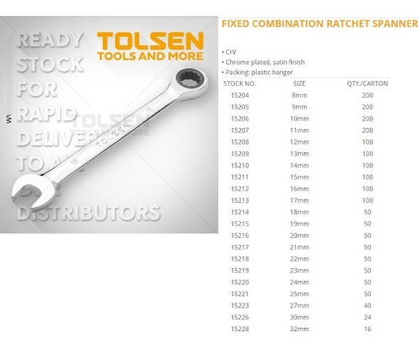 Llave Combinada Con Criquet Tolsen 21 Mm 15217 1