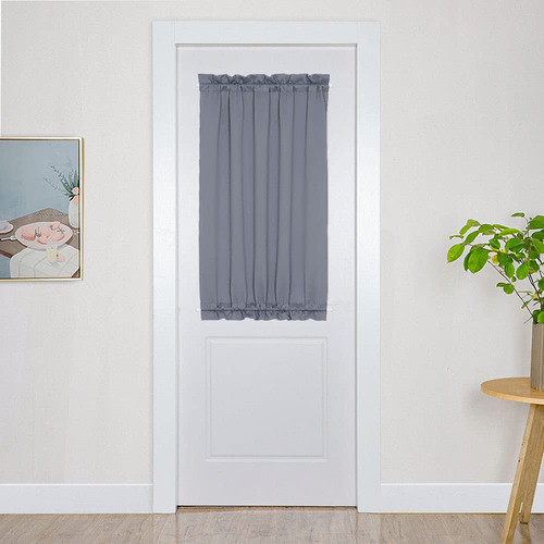 Panovous  Cortinas Para Puerta De Patio, Color Negro 1